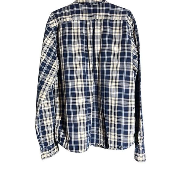 Abercrombie & Fitch Men’s Plaid Button-Up Shirt – Size XL – Navy & White - Picture 4 of 7